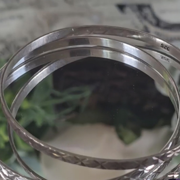 925 Sterling Silver set Bangles ( 2 ) - Picture 6 of 6